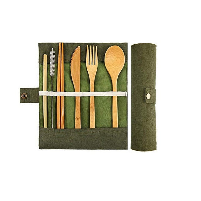 Reusable Bamboo Utensils Travel Cutlery Set