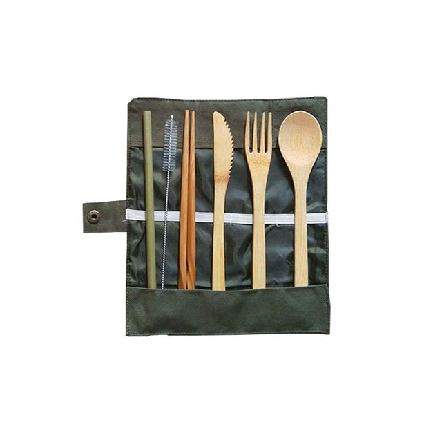 Reusable Bamboo Utensils Travel Cutlery Set