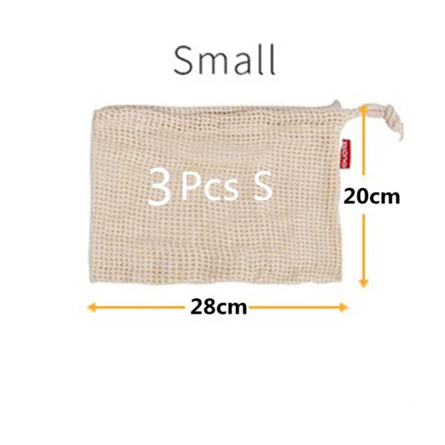 Reusable Cotton Mesh Produce Bags