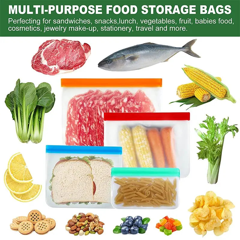 Reusable Silicone Food Storage Bags