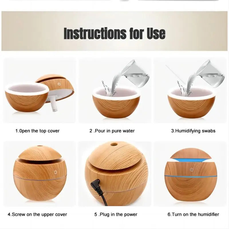 Wood Grain USB Aroma Diffuser