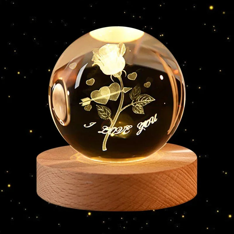 3D Crystal Planet Glass Ball