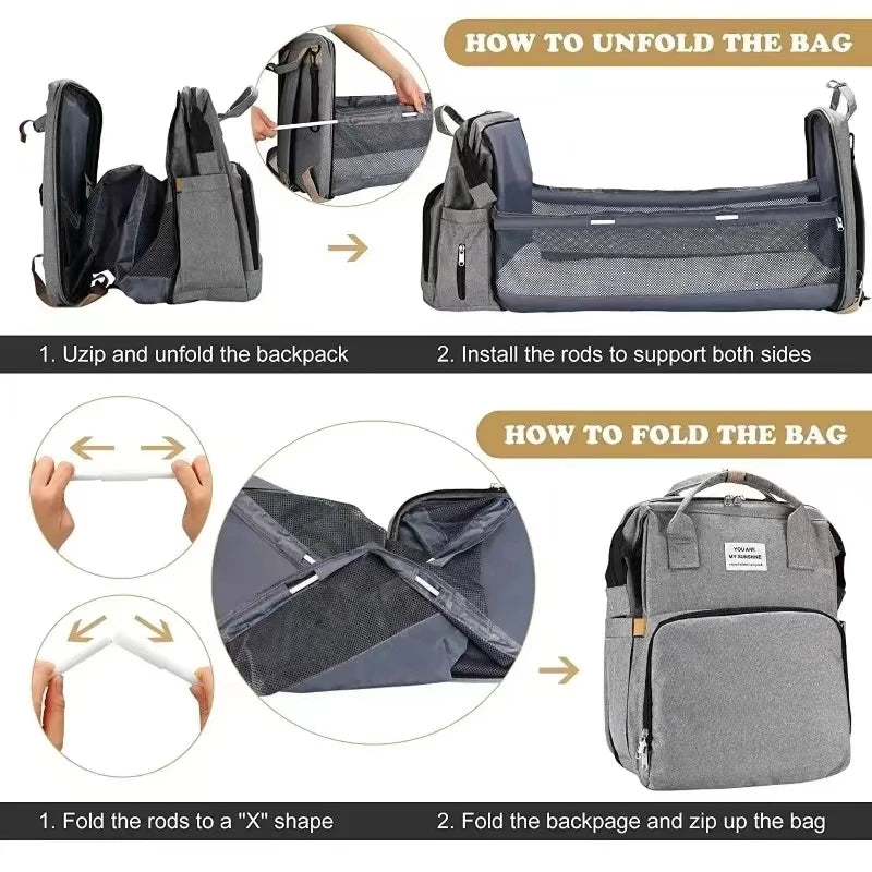 Baby Diaper Backpack With Changing Station