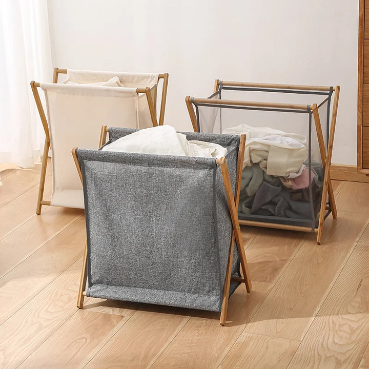 Wooden Bracket Laundry Basket