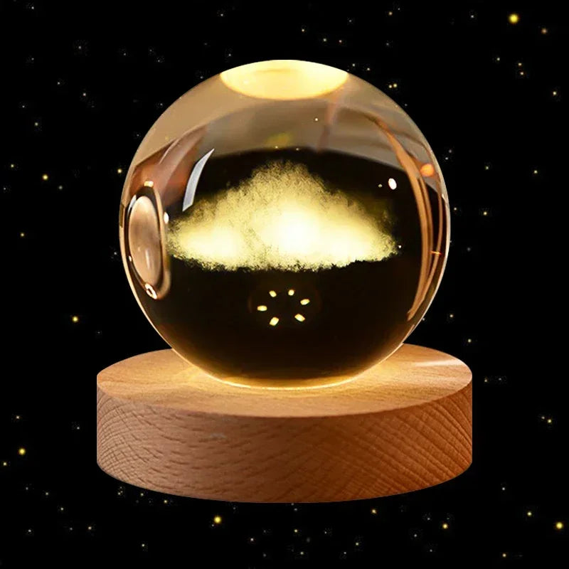 3D Crystal Planet Glass Ball