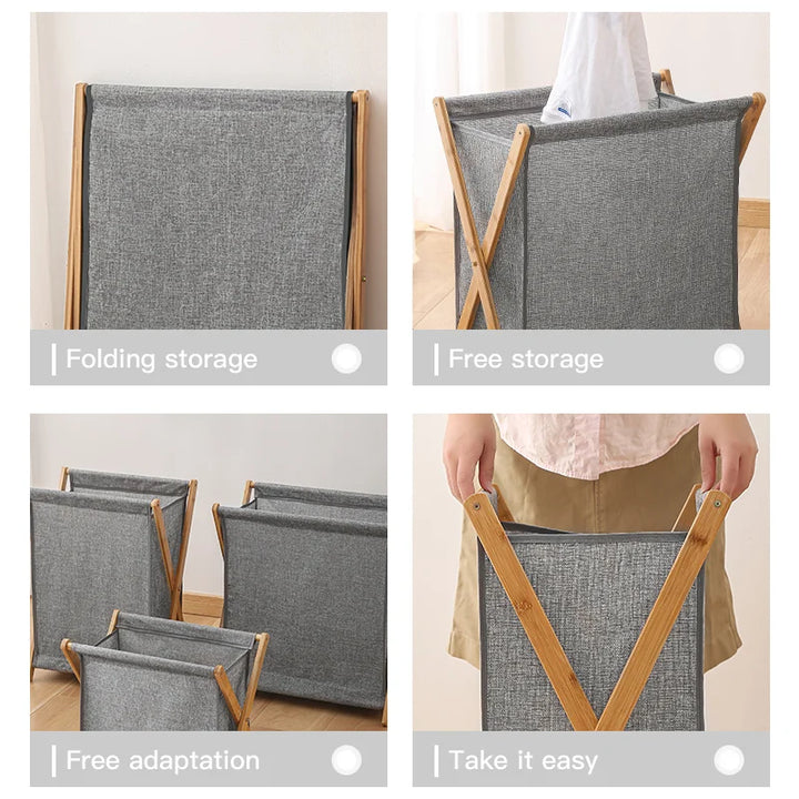 Wooden Bracket Laundry Basket