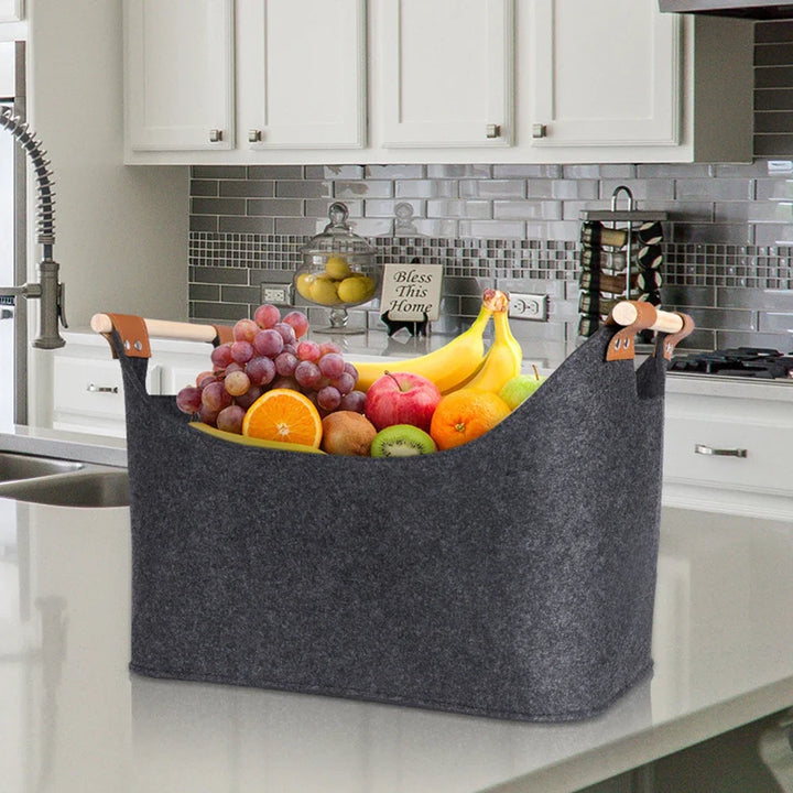 Storage Basket with Wooden Handles