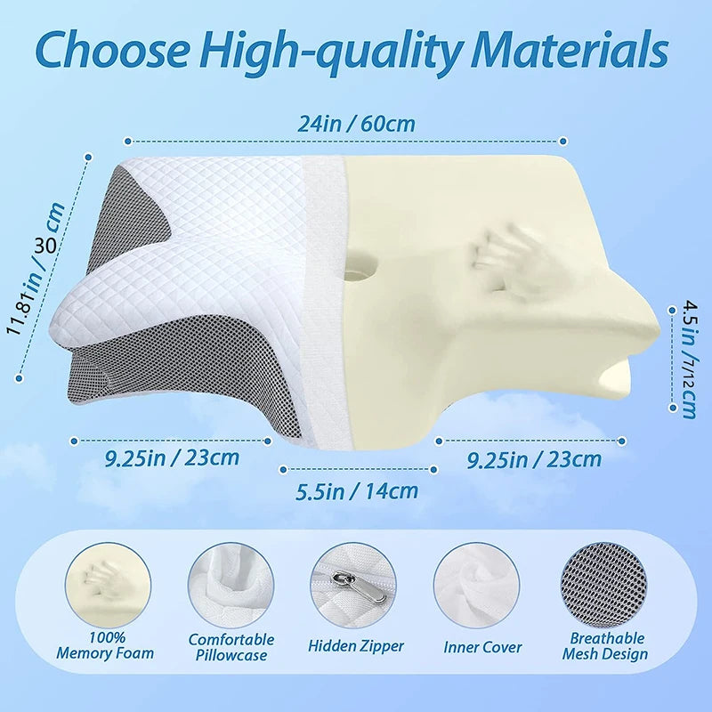 Ergonomic Memory Foam Neck Pillow