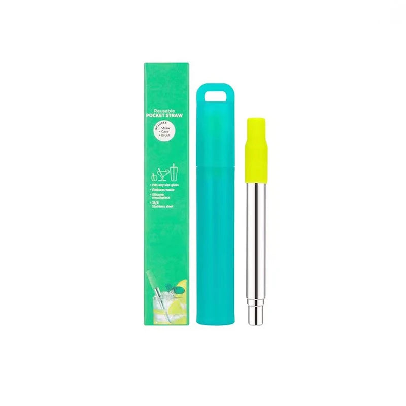 Reusable Telescopic Stainless Steel Straw Set