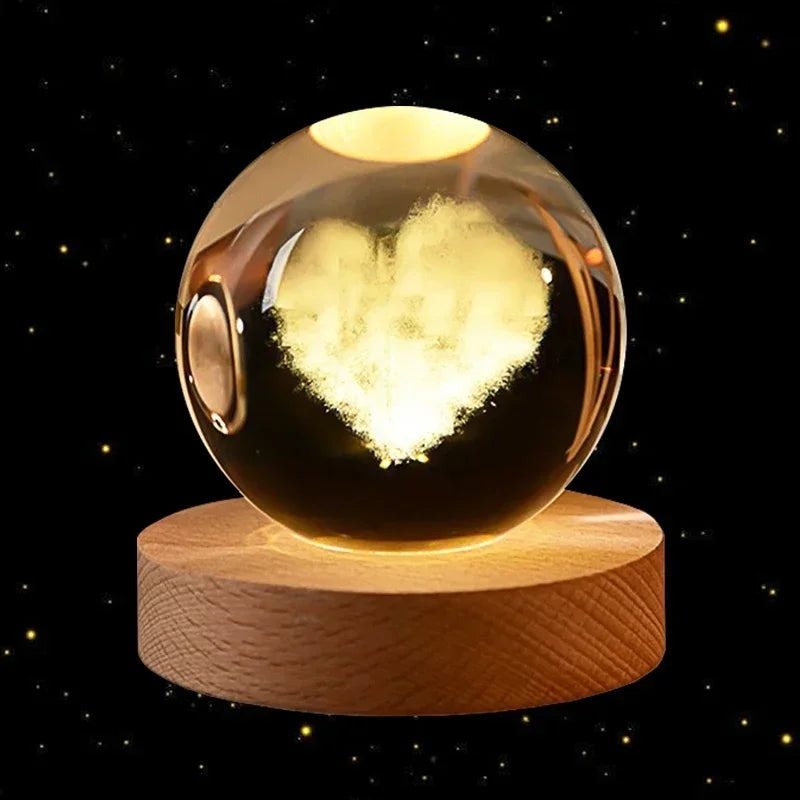 3D Crystal Planet Glass Ball