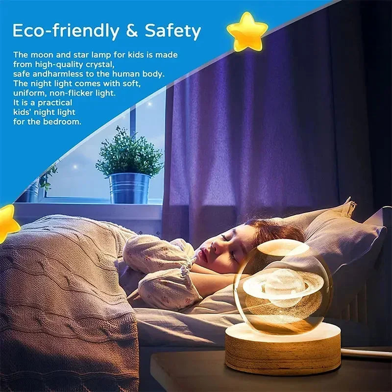 3D Crystal Planet Glass Ball