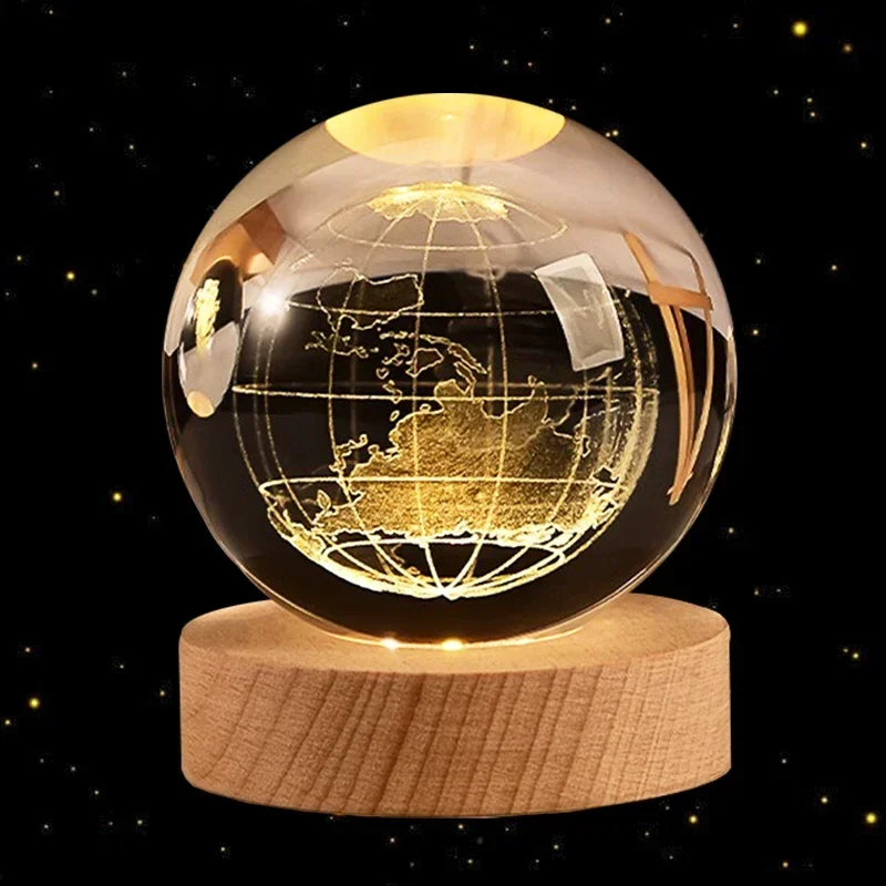 3D Crystal Planet Glass Ball