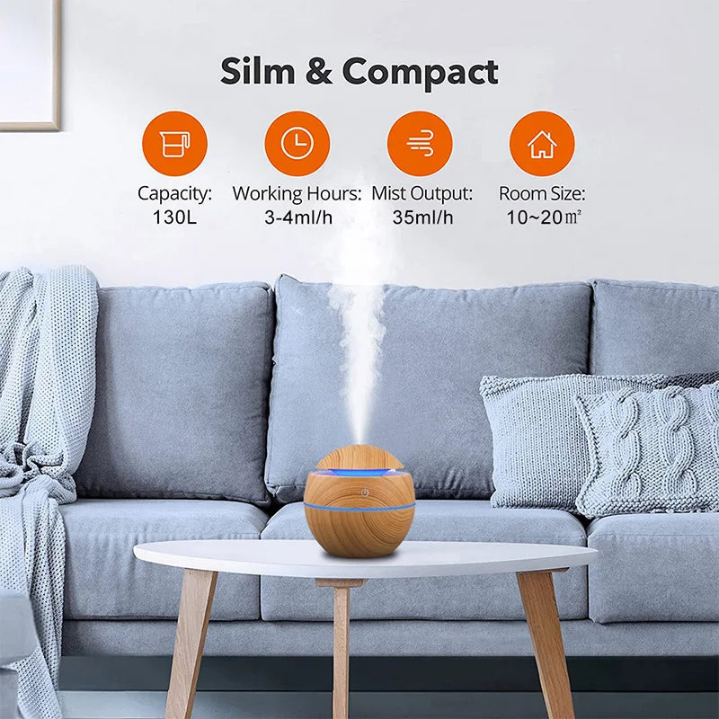 Wood Grain USB Aroma Diffuser