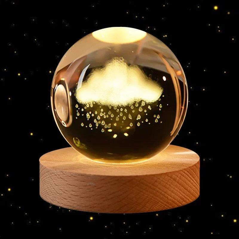 3D Crystal Planet Glass Ball