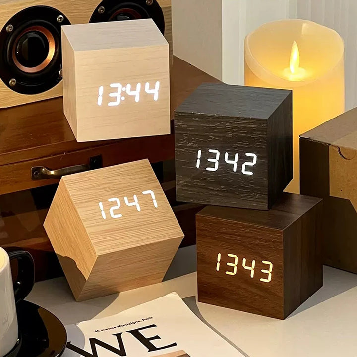 Wooden Led Alarm Clock