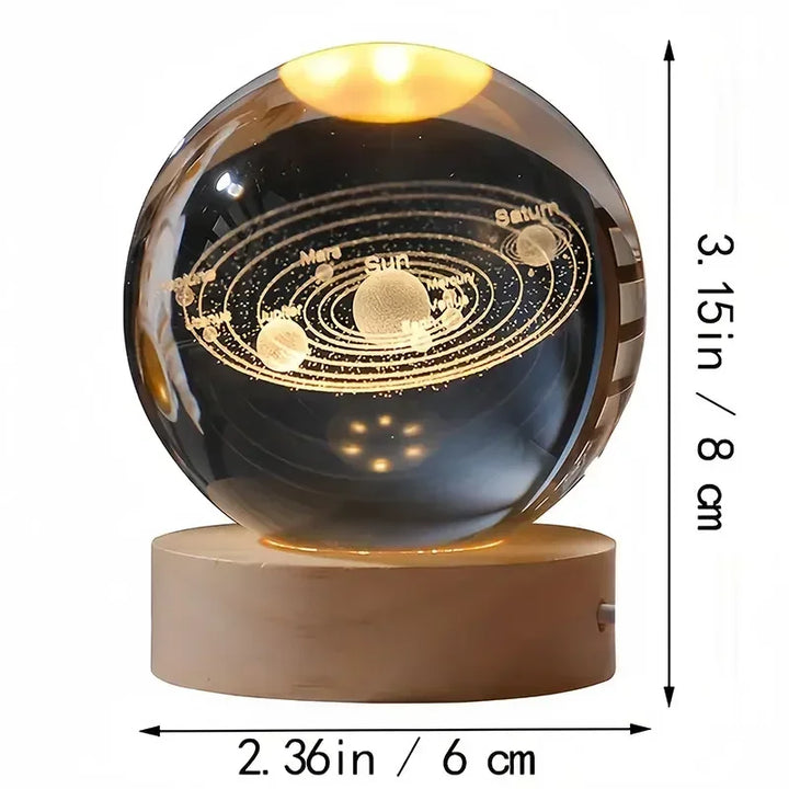 3D Crystal Planet Glass Ball
