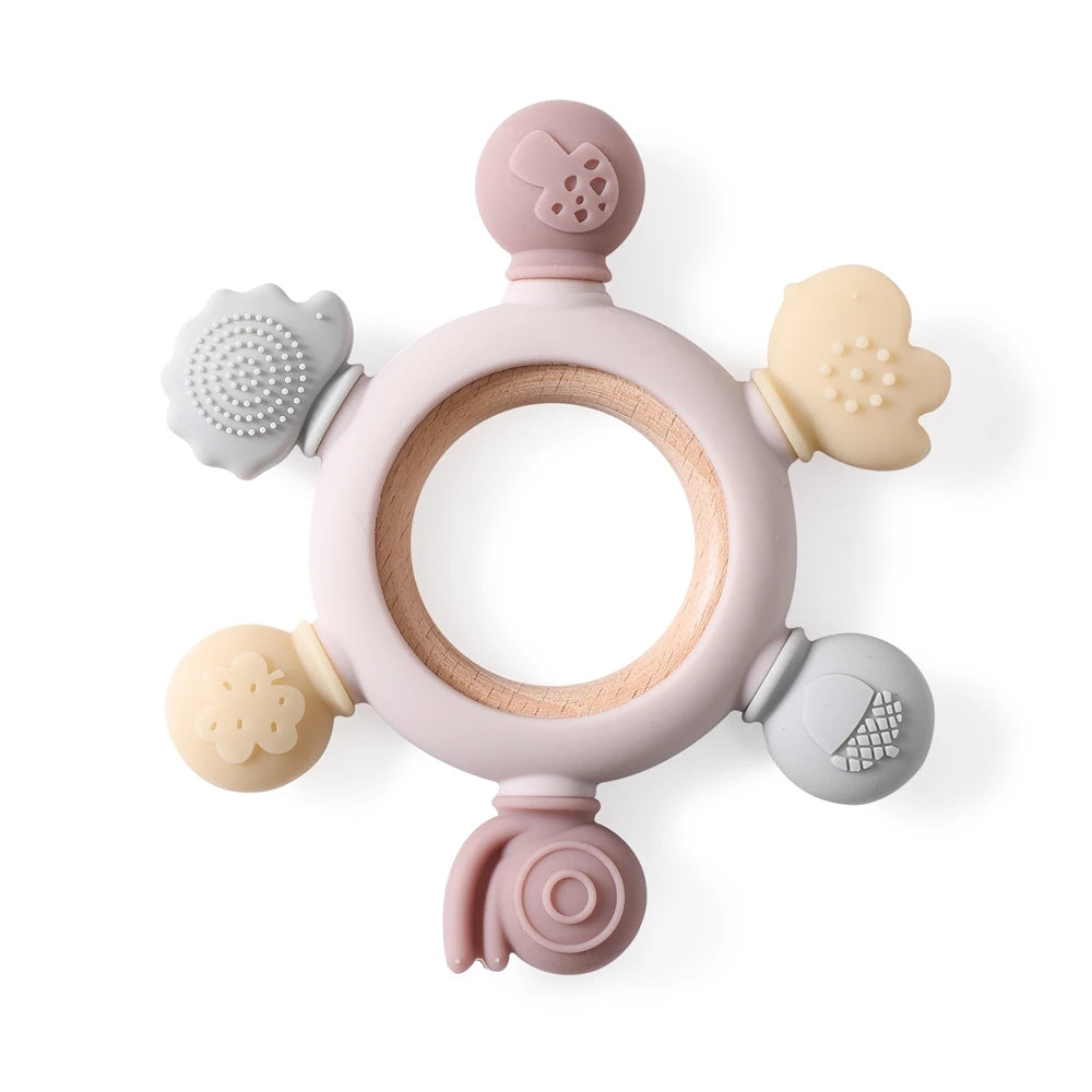 Baby Crochet Wooden Rattle & Teether