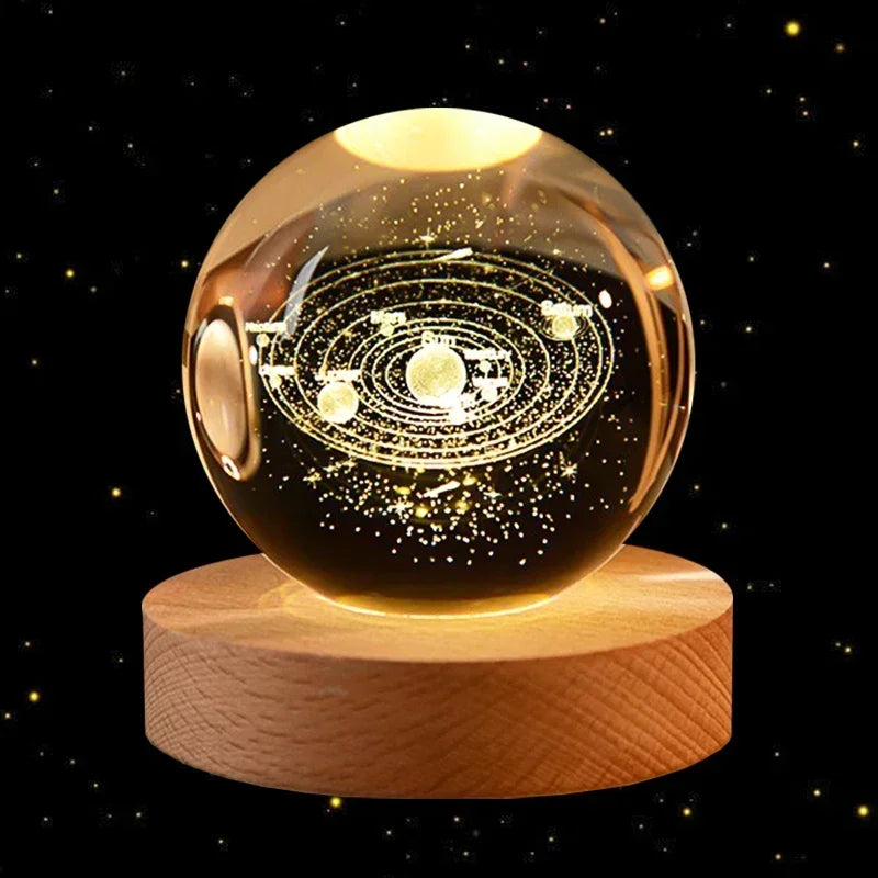 3D Crystal Planet Glass Ball
