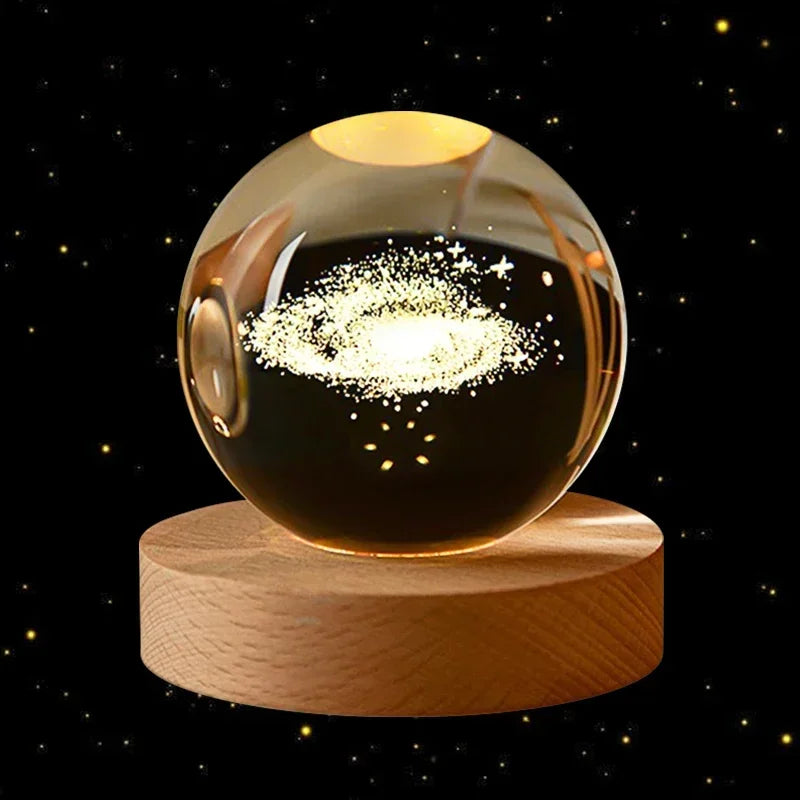 3D Crystal Planet Glass Ball