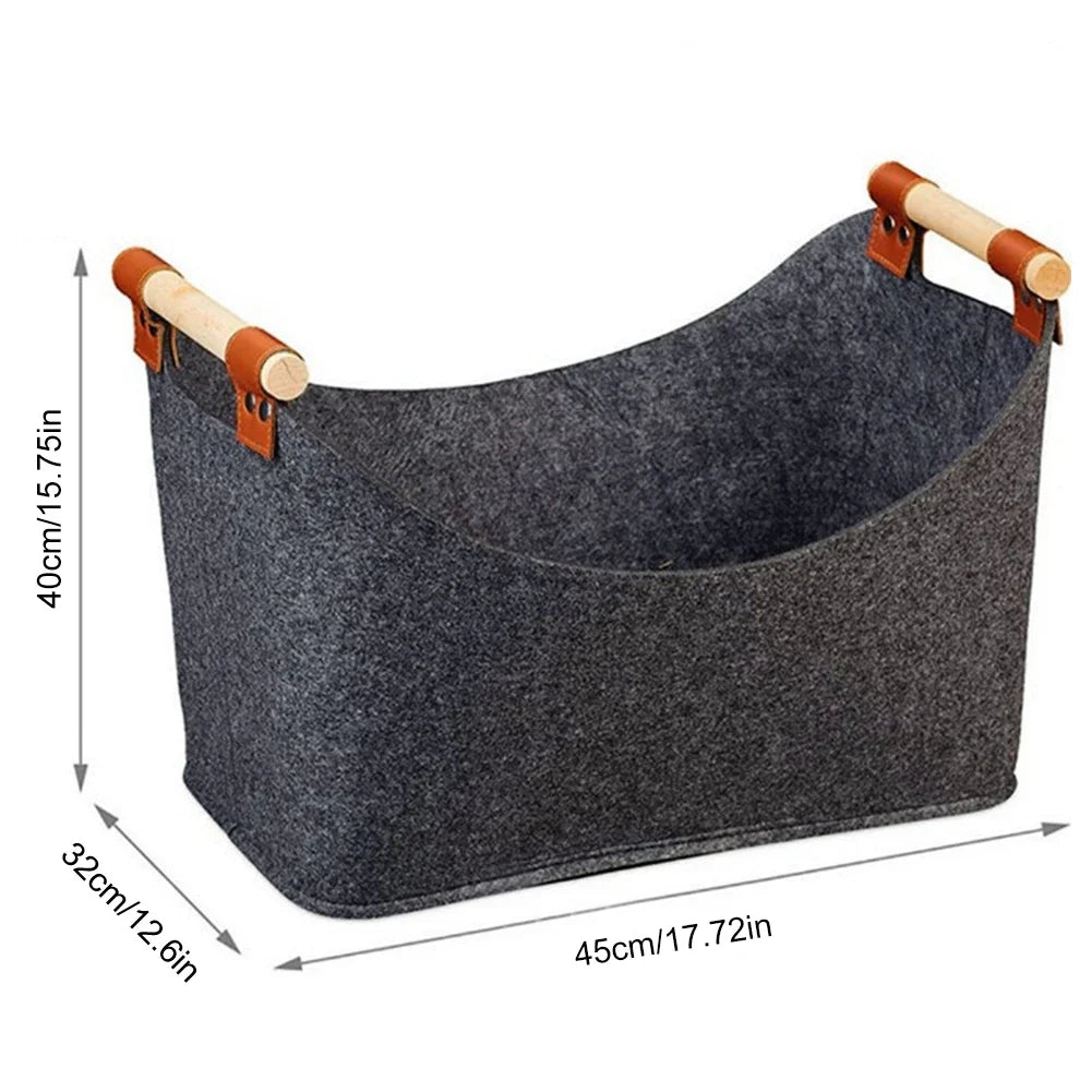 Storage Basket with Wooden Handles