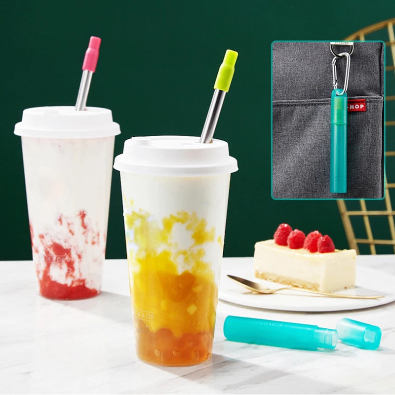 Reusable Telescopic Stainless Steel Straw Set