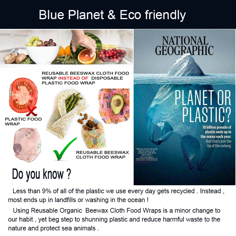 Eco-Friendly Reusable Beeswax Food Wraps