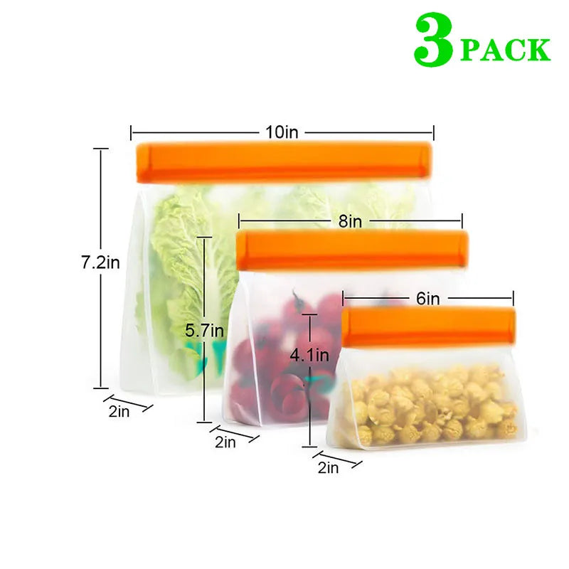 Reusable Silicone Food Storage Bags