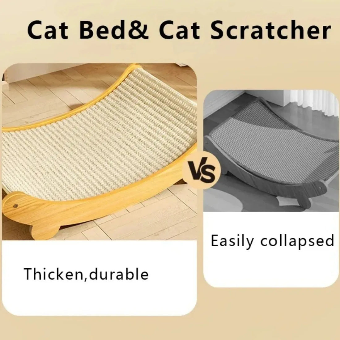 Wooden Cat Scratcher & Bed