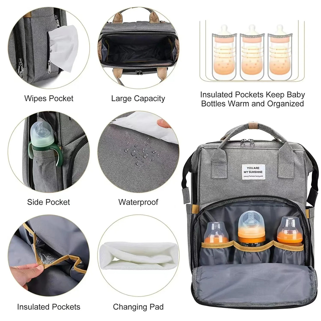 Baby Diaper Backpack With Changing Station