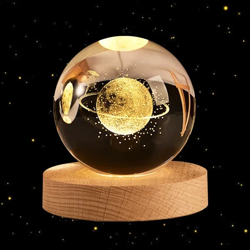 3D Crystal Planet Glass Ball