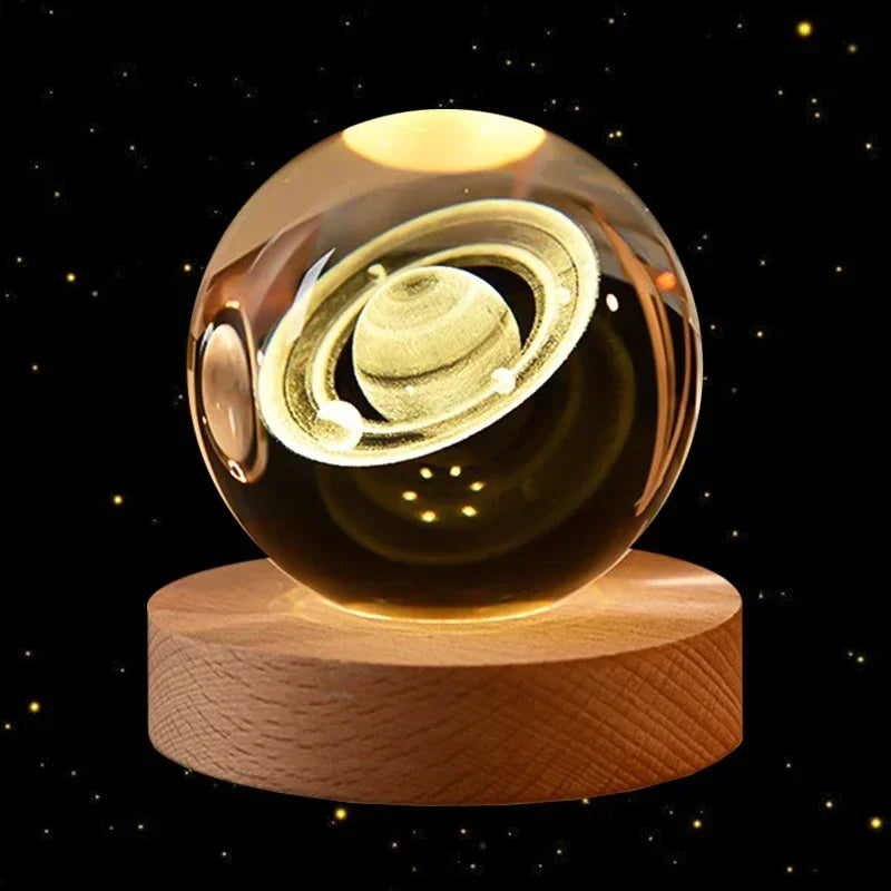 3D Crystal Planet Glass Ball