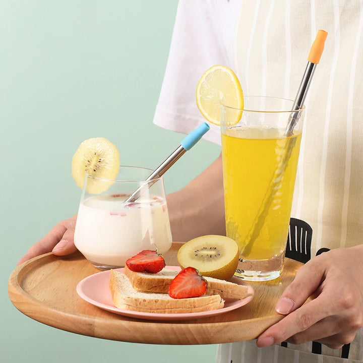 Reusable Telescopic Stainless Steel Straw Set