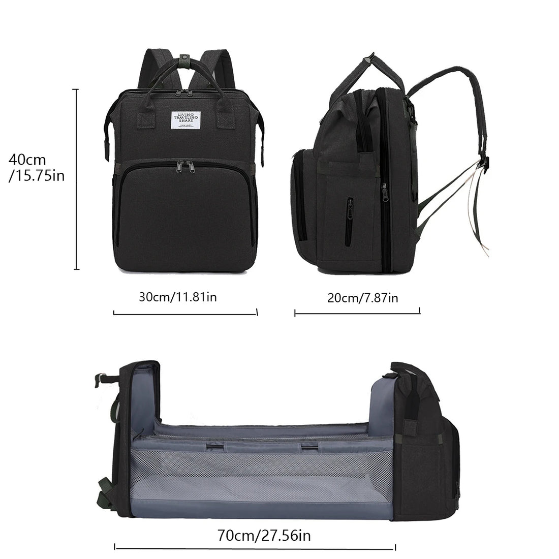 Baby Diaper Backpack With Changing Station